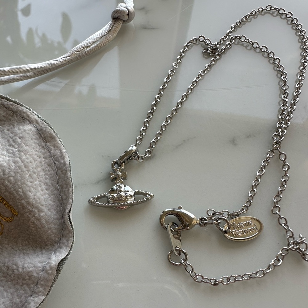Silver vivienne Westwood orb necklace